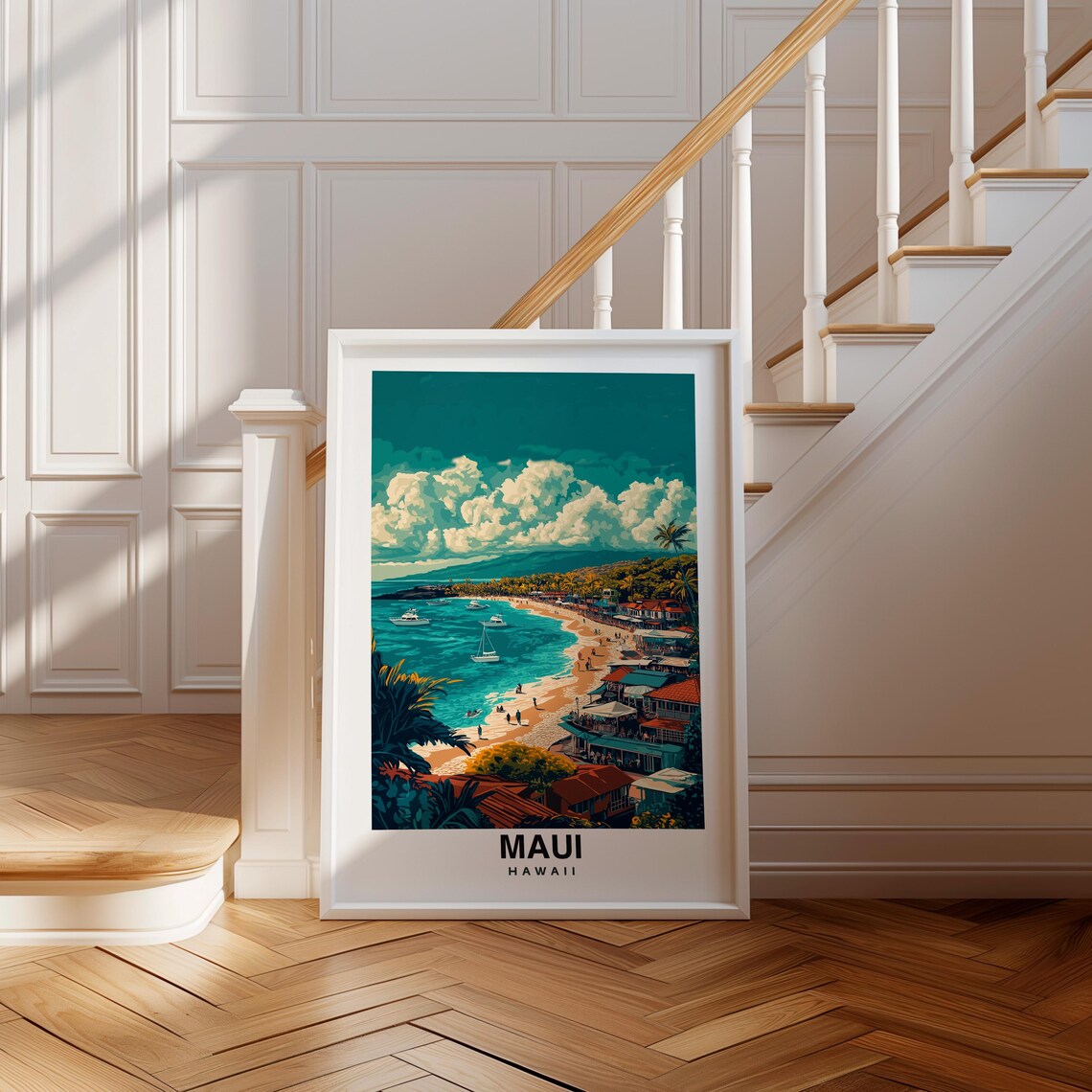 Maui Print Hawaii Poster Travel Wall Art Island Print Usa Poster Tropical Art Scenic Decor Beach Print Travel Poster
