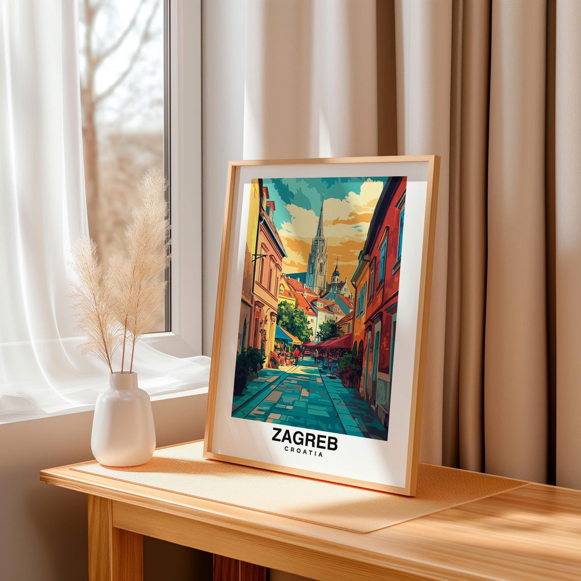 Zagreb Croatia Travel Print Wall Art Zagreb National Park City Print Zagreb Croatia Travel Gift Zagreb Croatia Poster Travel Gift - Image 3