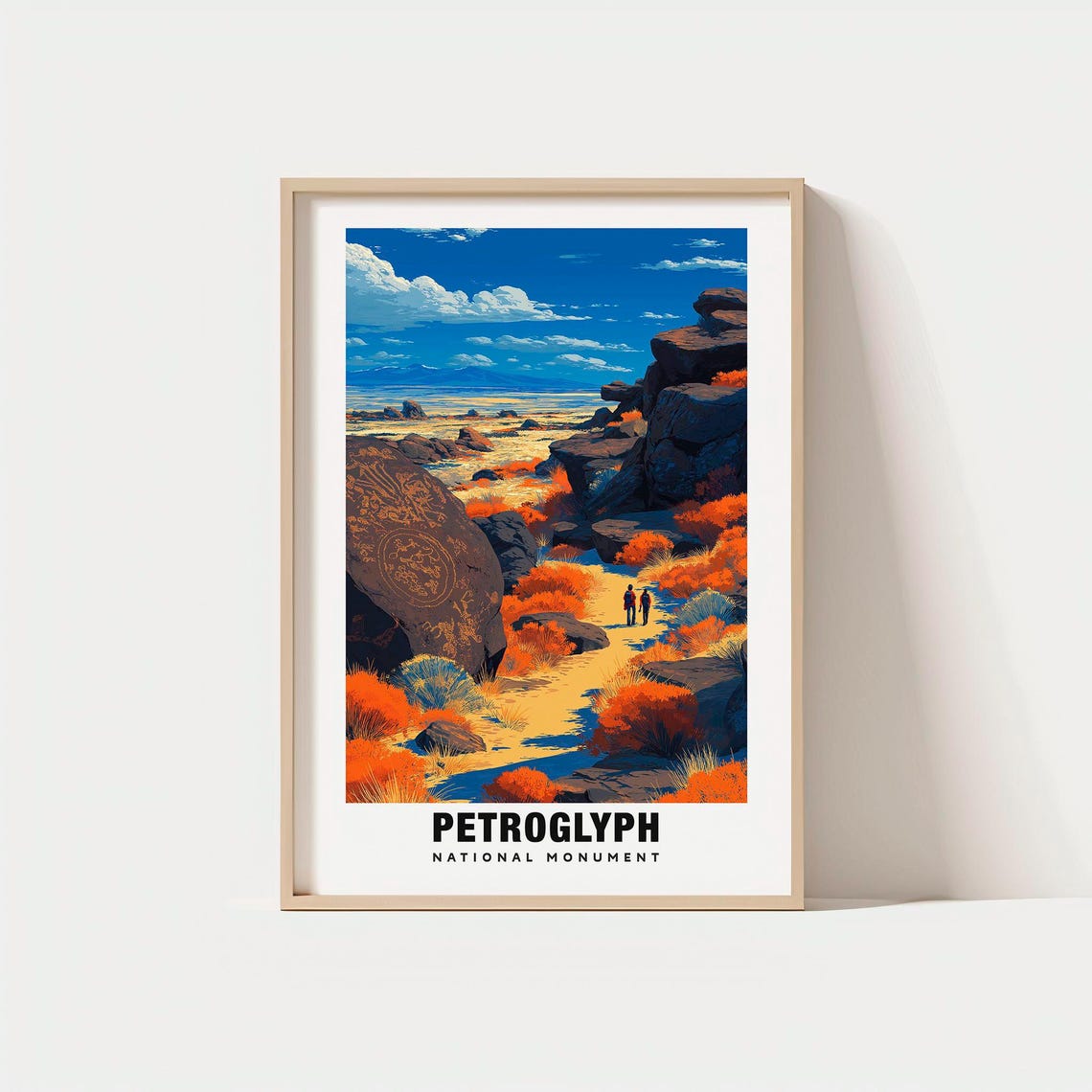 Petroglyph National Monument Desert Canyon Hiking Trail Travel Poster