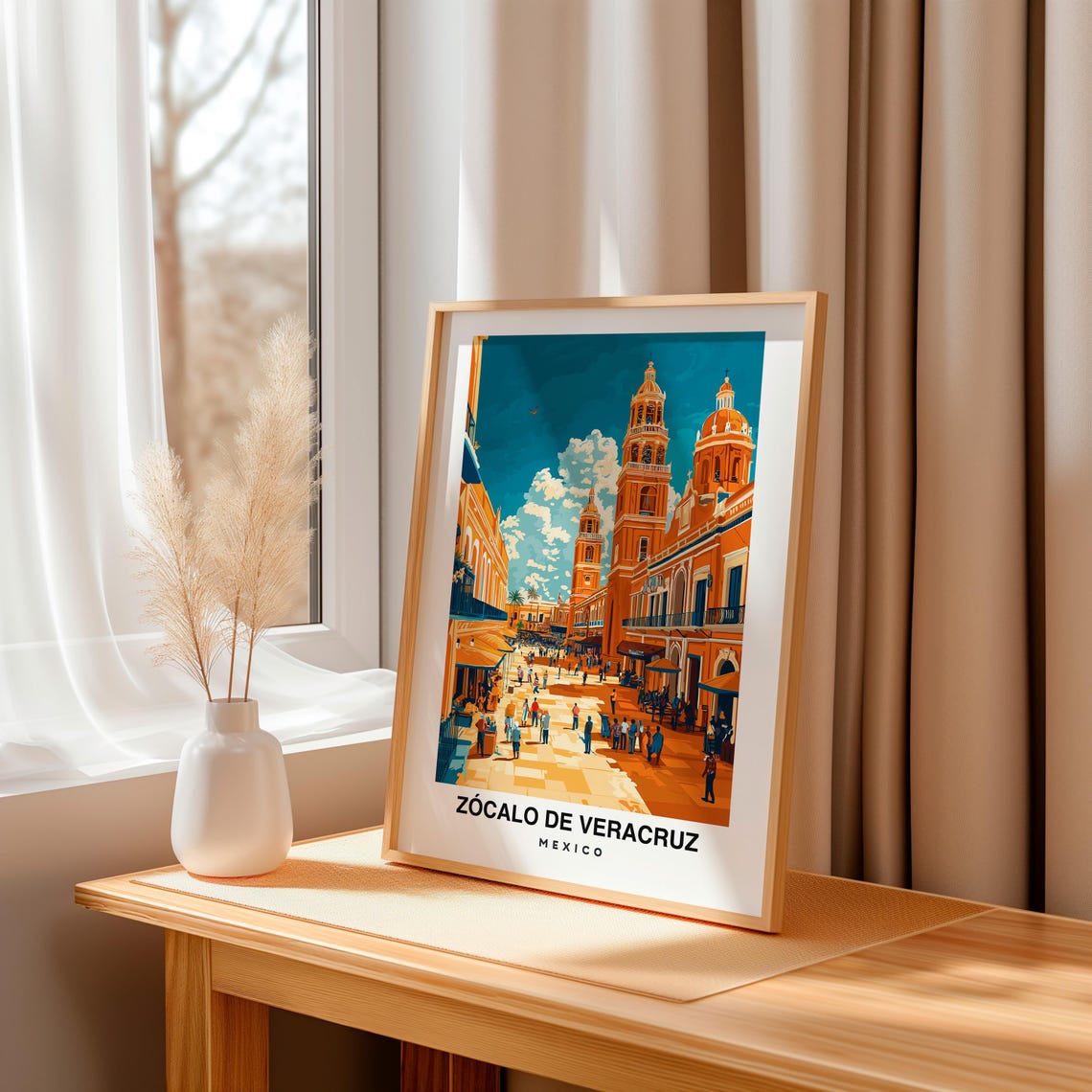 Zcalo De Veracruz Travel Print Wall Art Veracruz Mexico City Print Zcalo De Veracruz Travel Gift Zcalo De Veracruz Poster - Image 3