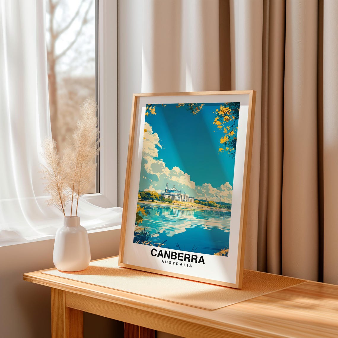 Canberra Print Australia Poster Travel Wall Art Cityscape Print Scenic Art Urban Decor Nature View Travel Poster Aussi Culture - Image 3