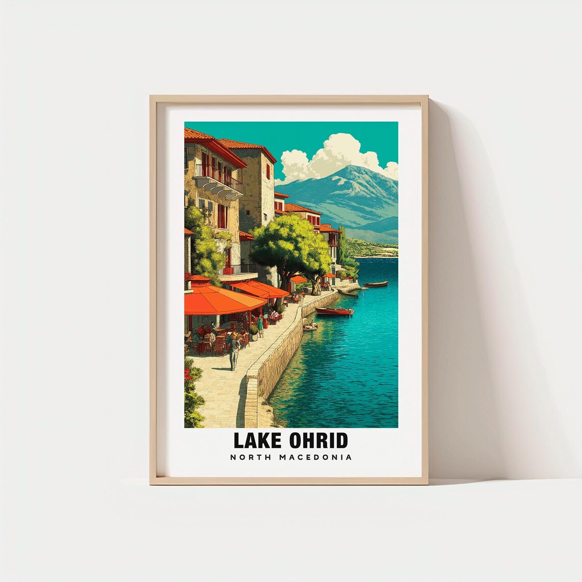 Lake Ohrid Lakeside Town North Macedonia Europe Travel Poster