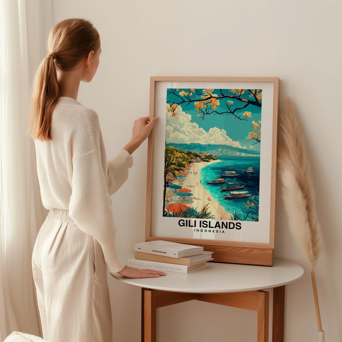 Gili Islands Travel Print Wall Art Lombok Indonesia City Print Gili Islands Travel Gift Gili Islands Poster Wall Art - Image 2
