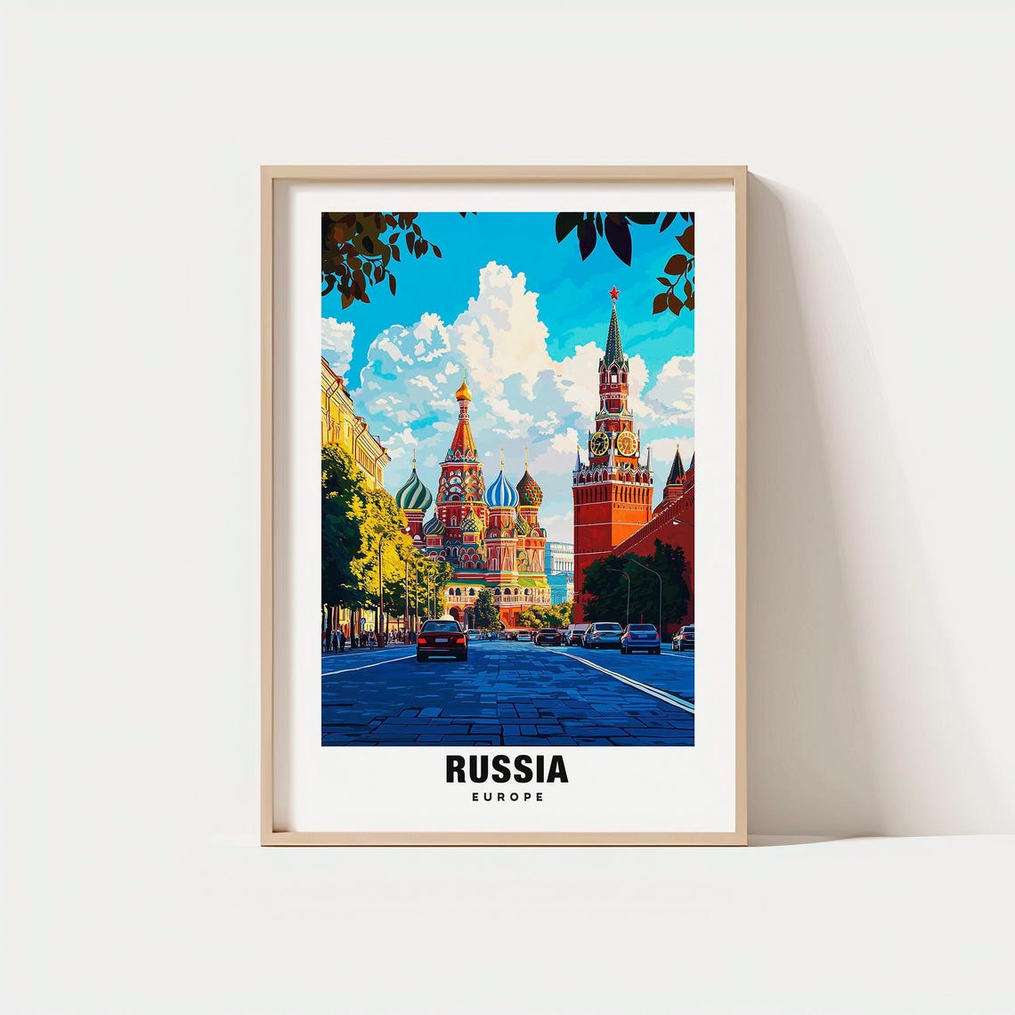 Russia Moscow Red Square St Basil Cathedral City View Poster