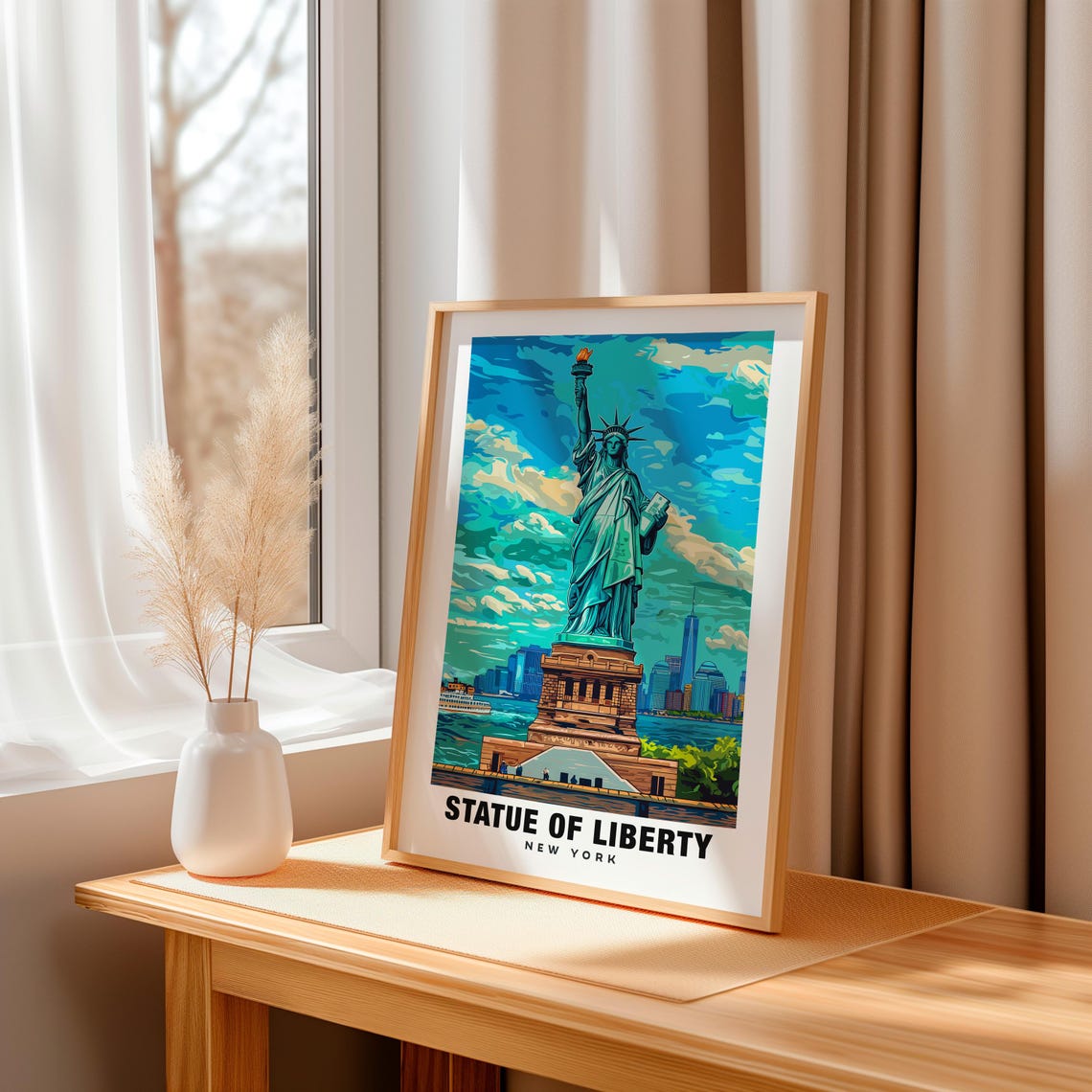 Statue Of Liberty Print Usa Poster Statue Of Liberty Views Statue Of Liberty Landmark New York City Usa Charm Statue Of Liberty Beauty - Image 3