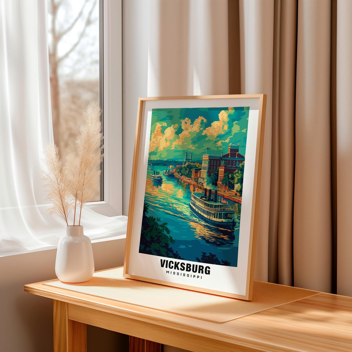 Vicksburg Print Mississippi Poster Vicksburg Views Vicksburg Art Mississippi Charm Vicksburg Beauty Historic Town Scenic Landscape - Image 3