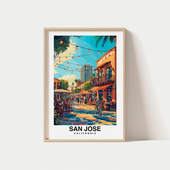 San Jose Print Travel Poster Costa Rican Art Vibrant City Cultural Landmarks Historic Architecture Scenic Views Urban Charm