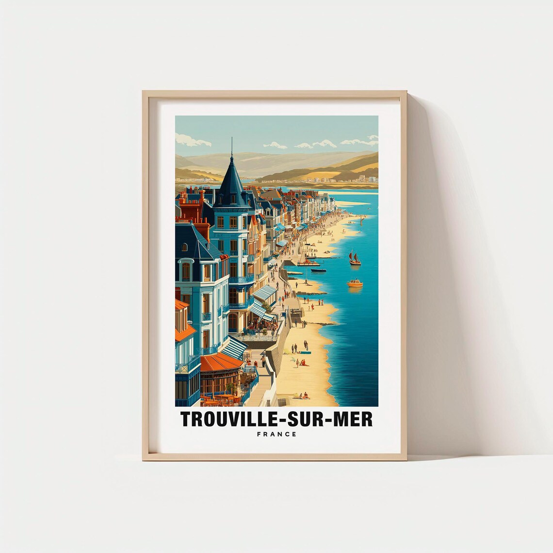 Trouville Sur Mer France Normandy Seaside Resort Travel Poster