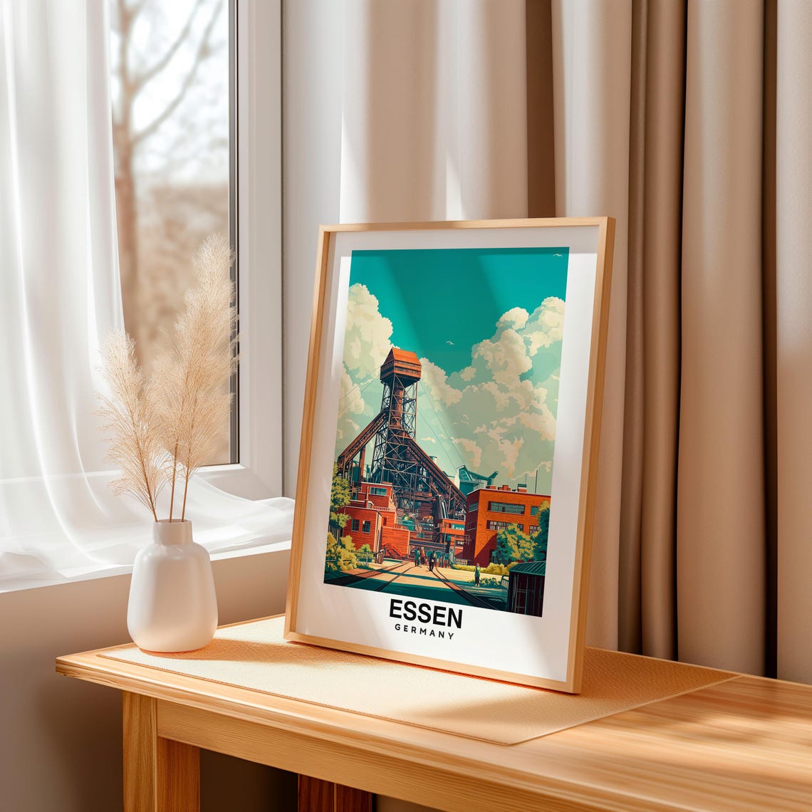 Essen Print Travel Poster German Art Historic City Industrial Heritage Cultural Landmarks Scenic Parks Vibrant Culture Urban Charm - Image 3