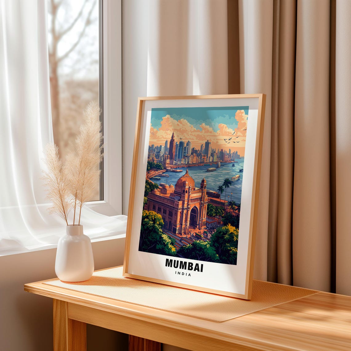 Mumbai City Print Mumbai Travel Poster India Travel Gift Mumbai India Poster Mumbai Gift Indian Culture Poster Art - Image 3