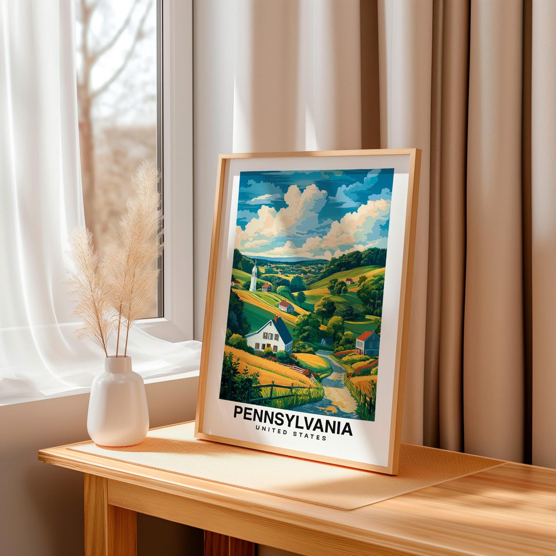 Pennsylvania Travel Print Pennsylvania Usa Travel Gift City Poster Birthday Present Pennsylvania Culture - Image 3