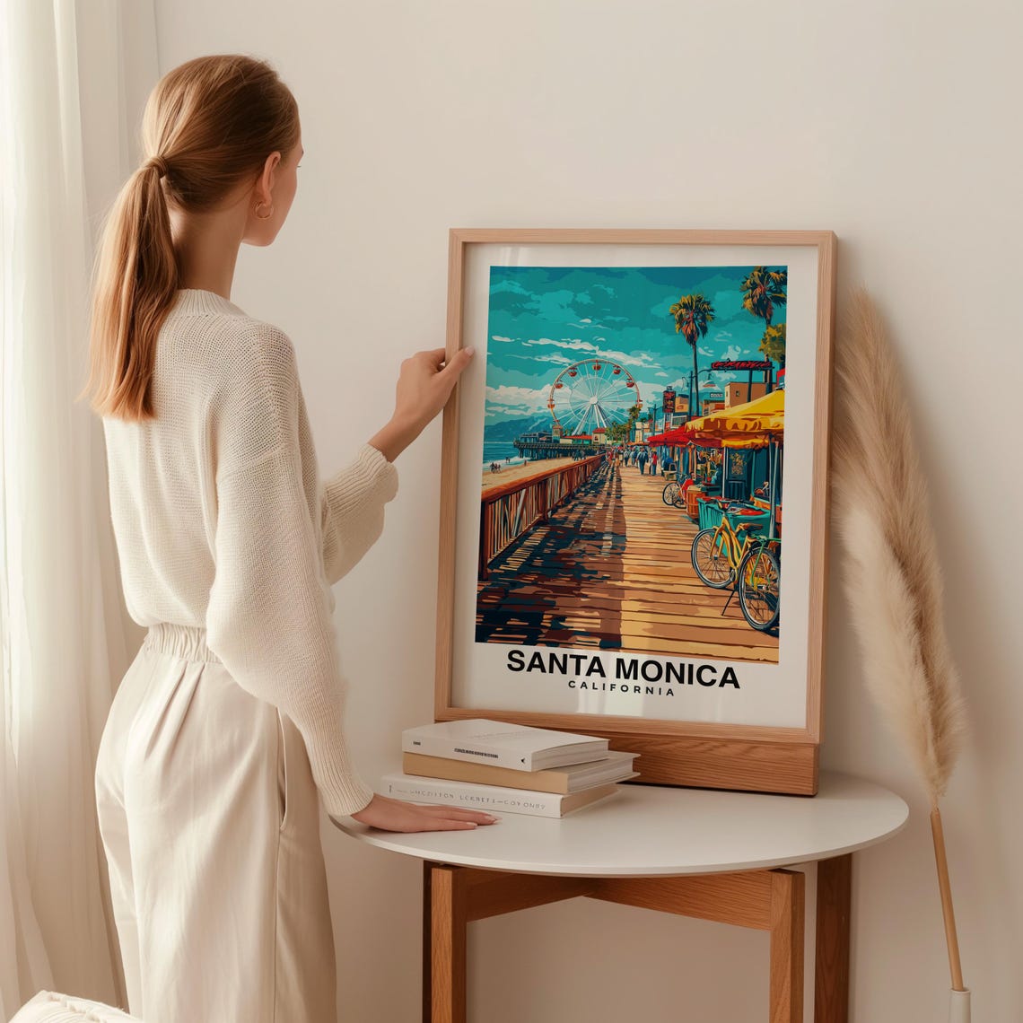 Santa Monica Travel Print Wall Art Santa Monica California City Print Santa Monica Travel Gift Santa Monica City Poster Travel Gift - Image 2