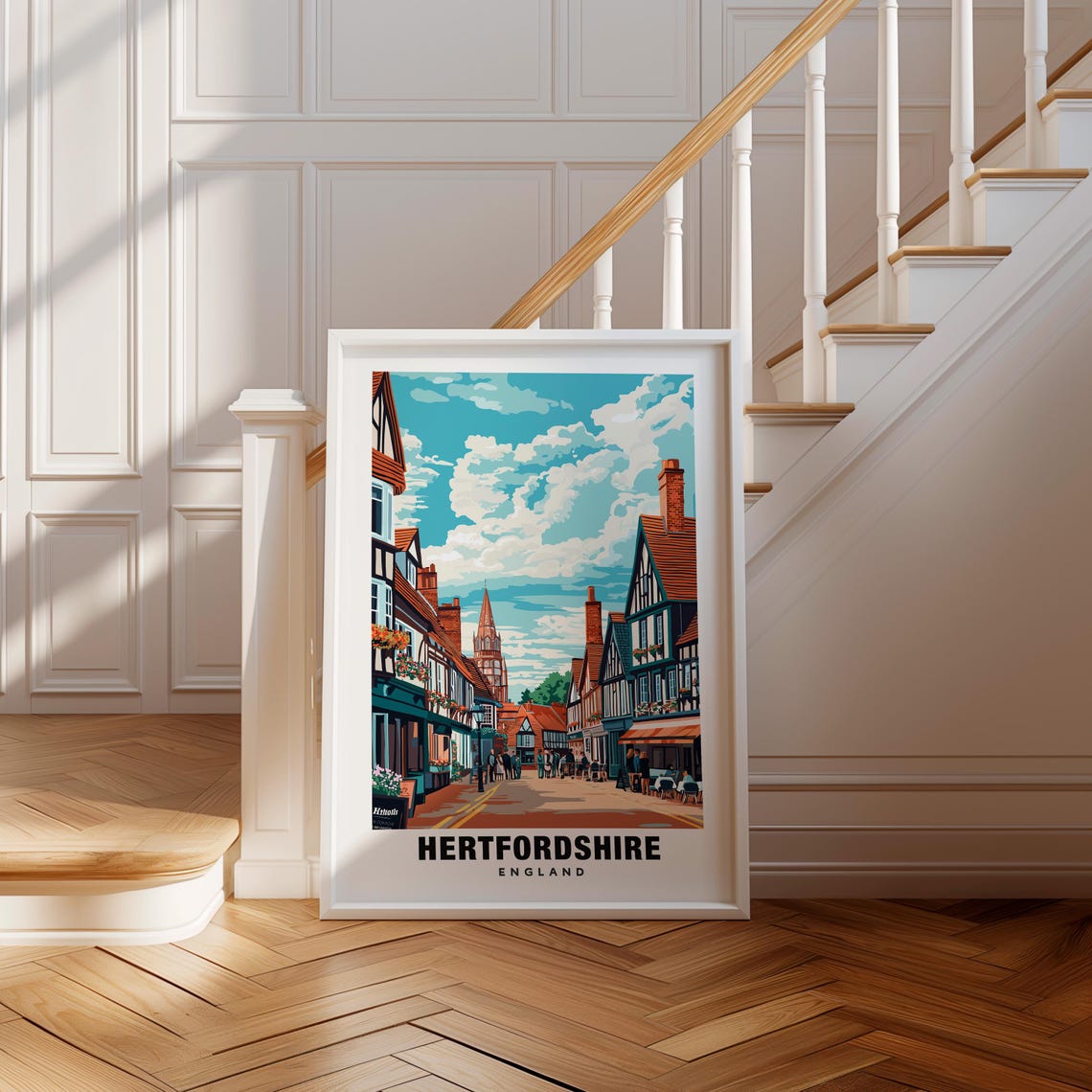Hertfordshire Print England Poster Hertfordshire Views Hertfordshire Countryside Hertfordshire Towns England Charm Hertfordshire Art