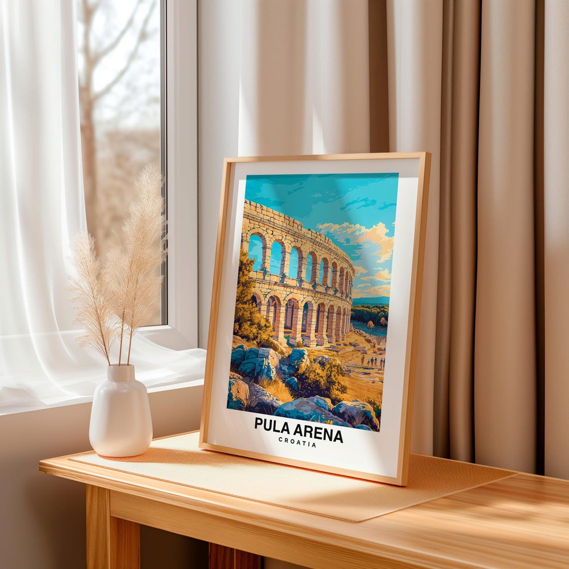 Pula Arena Travel Print Wall Art Pula Croatia City Print Pula Arena Travel Gift Pula Arena Poster Travel Gift Poster - Image 3