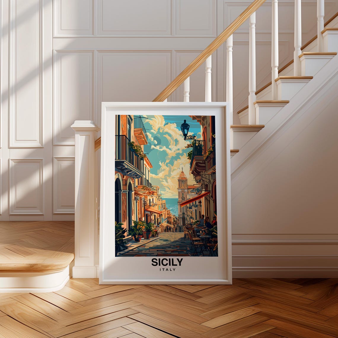 Sicily Print Italy Poster Travel Wall Art Island Print Europe Poster Coastal Art Mediterranean Decor Scenic Print Travel Poster