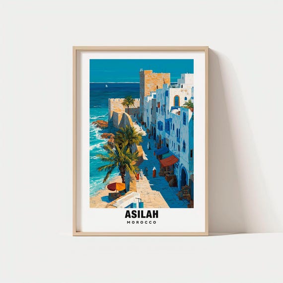 Asilah Print Morocco Poster Views Atlantic Coast Medina Walls Charm Beauty Decor Travel