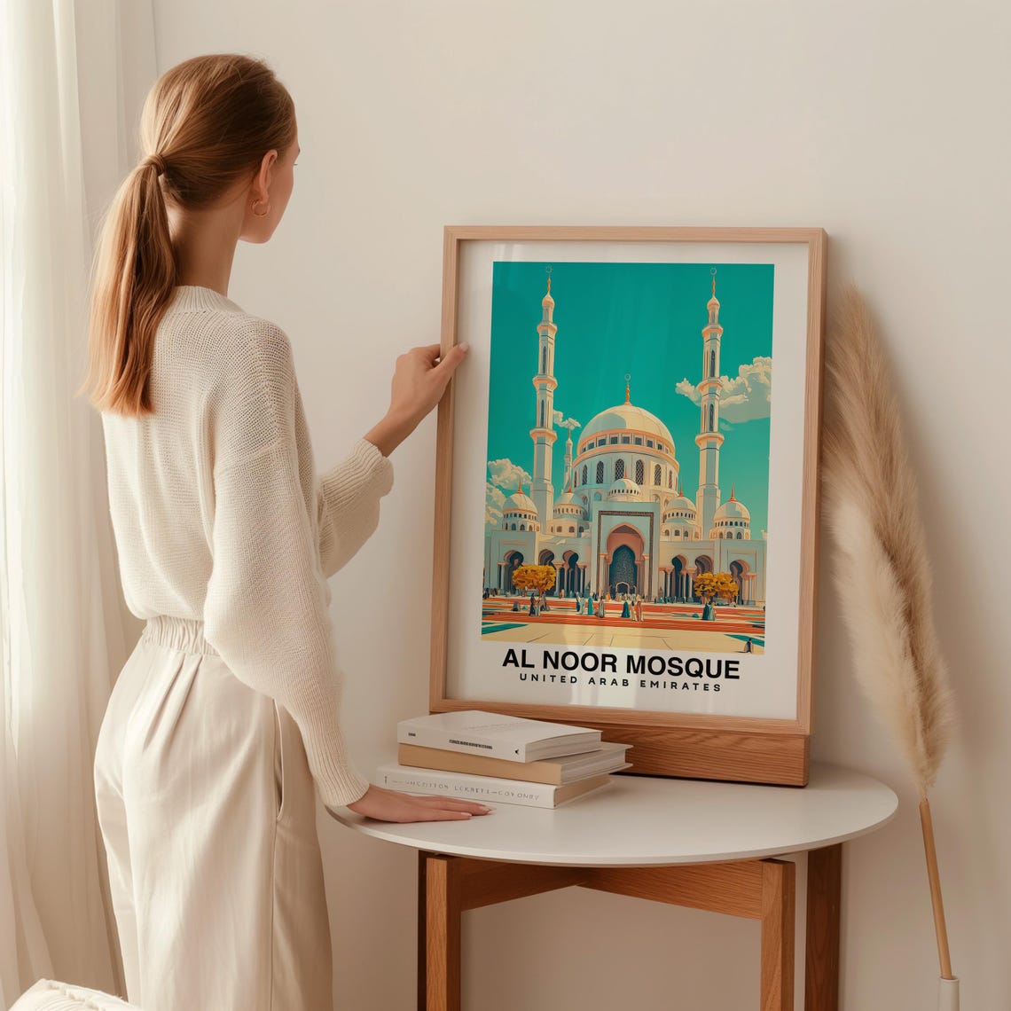 Al Noor Mosque Travel Print Wall Art Sharjah United Arab Emirates City Print Al Noor Mosque Travel Gift Al Noor Mosque Poster Wall Art - Image 2