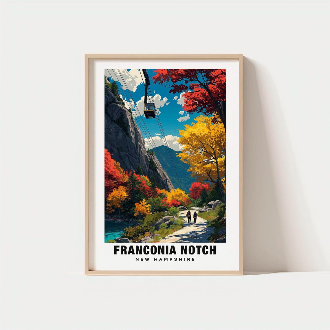 Franconia Notch New Hampshire Tramway Fall Foliage Cliffs Poster