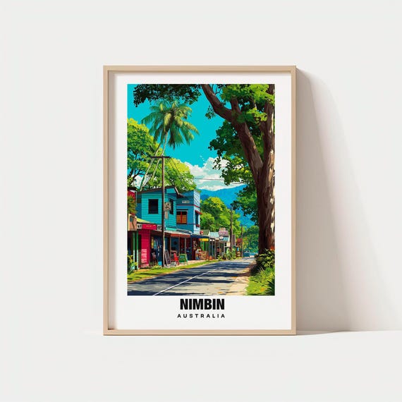 Nimbin Print Australia Poster Views Art Charm Town Beauty Scenic Landscape Cultural Heritage