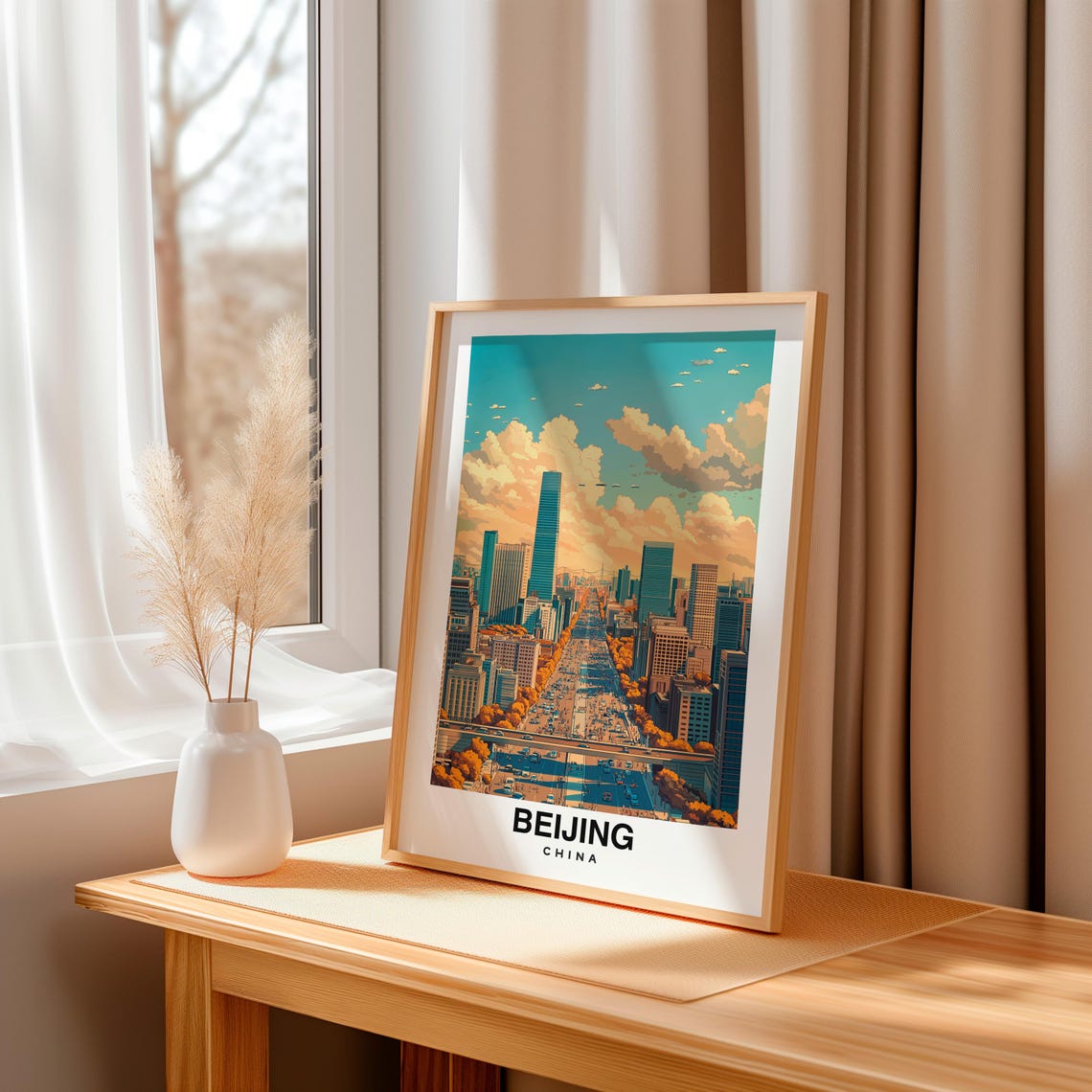 Beijing Print China Poster Travel Wall Art Cityscape Print Scenic Art Landmark Decor Historic View Forbidden City Travel Poster - Image 3