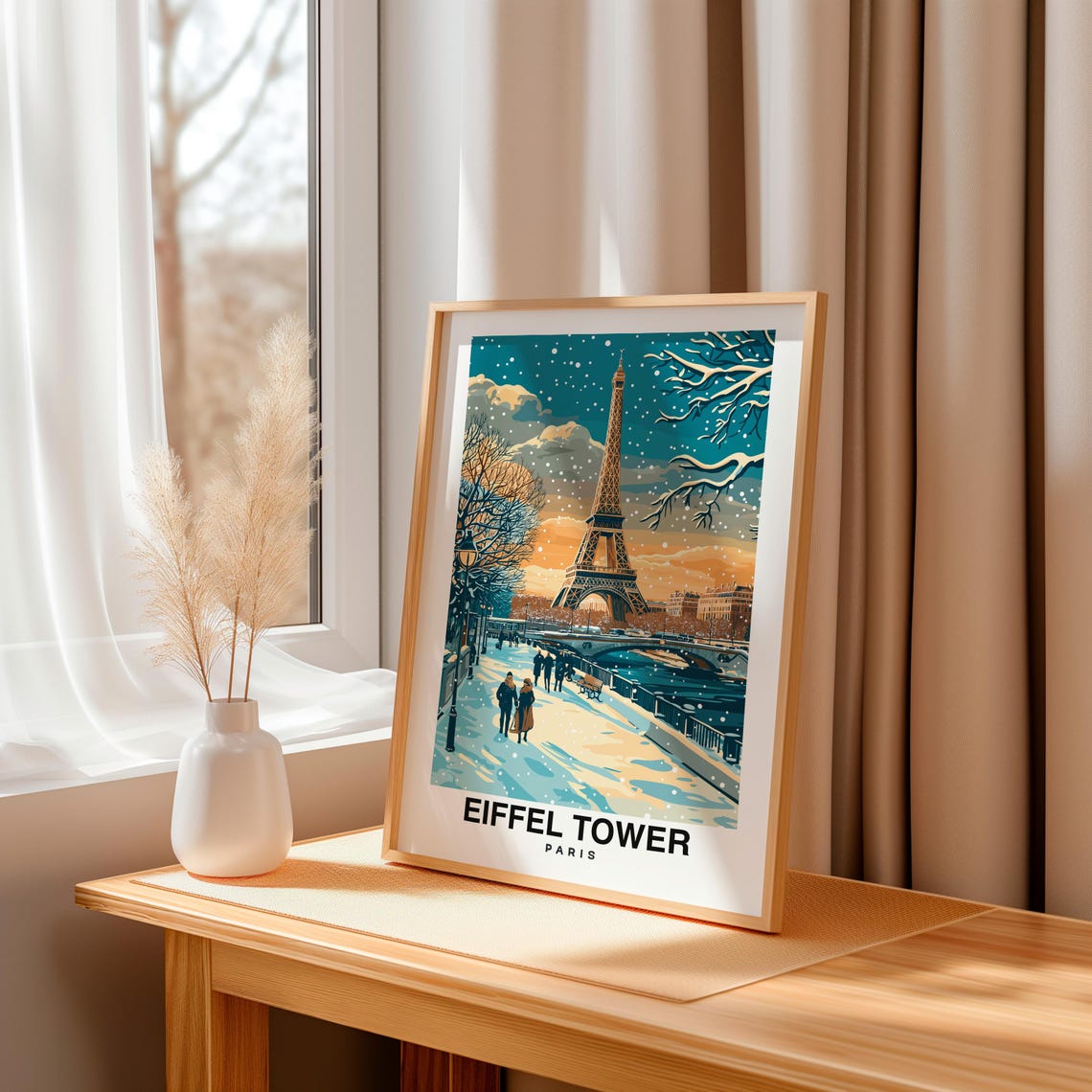 Eiffel Tower Print France Poster Travel Wall Art Landmark Print Paris Poster Scenic Art Historic Decor Travel Poster Iconic Print - Image 3