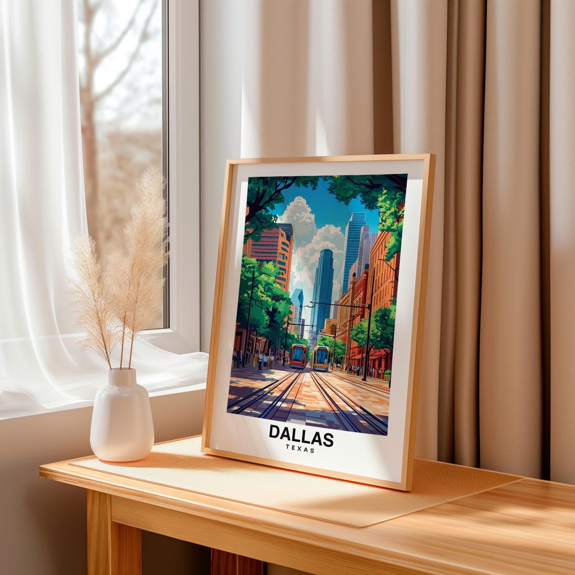 Dallas City Print Dallas Travel Poster Texas Travel Gift Dallas Texas Poster Dallas Gift Lone Star Culture Texas Art - Image 3