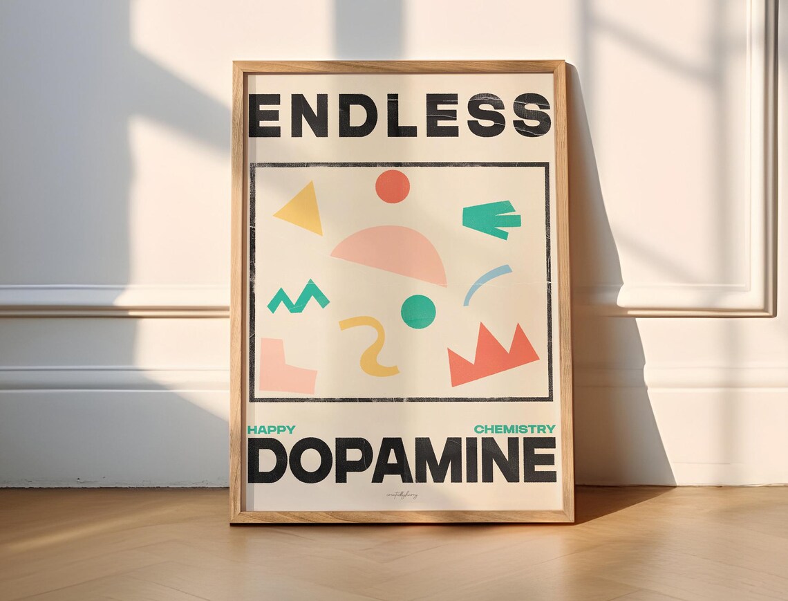 Abstract Dopamine Shape Art Print, Modern Decor