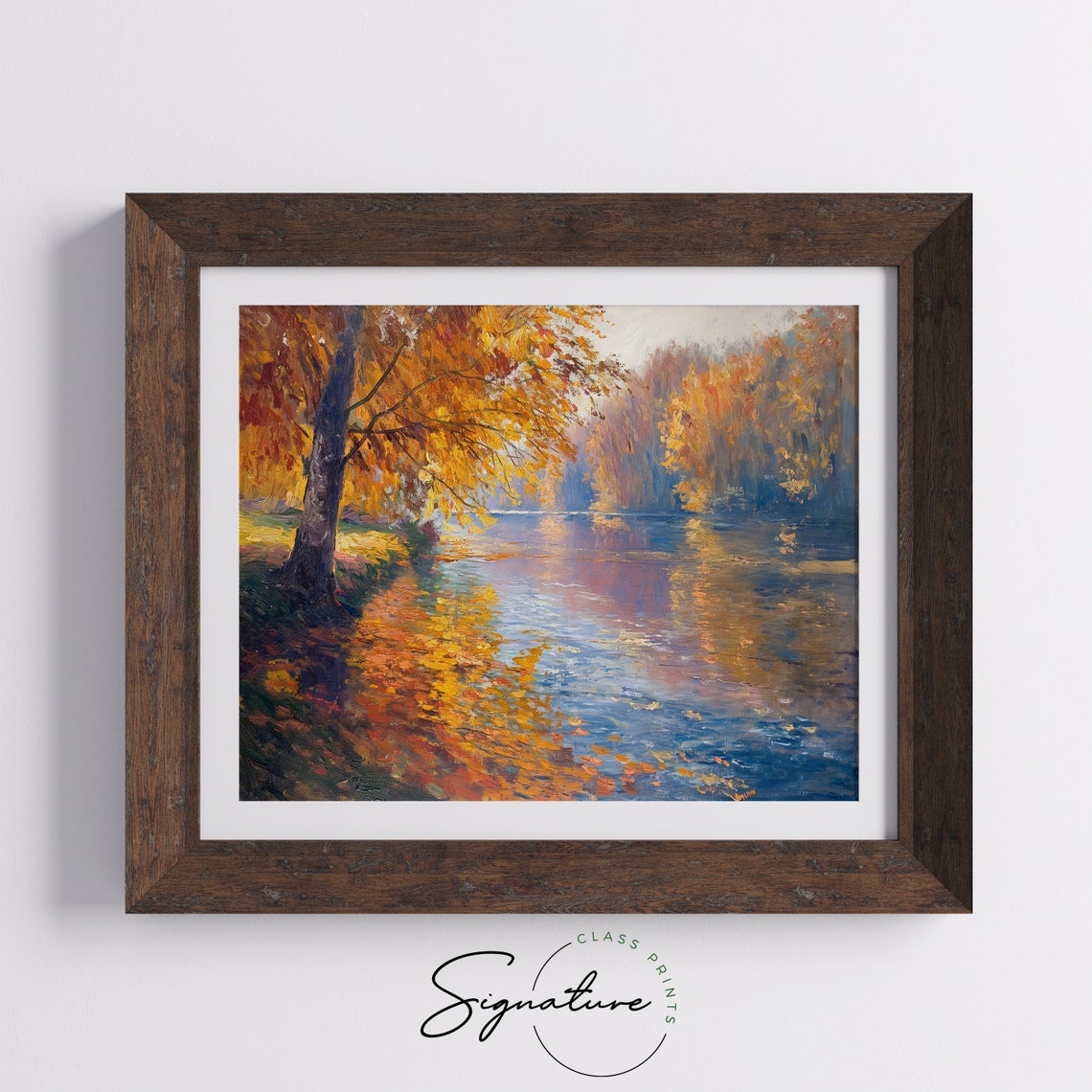 Autumn River With Golden Foliage Serene Fall Landscape Art Poster - Image 5
