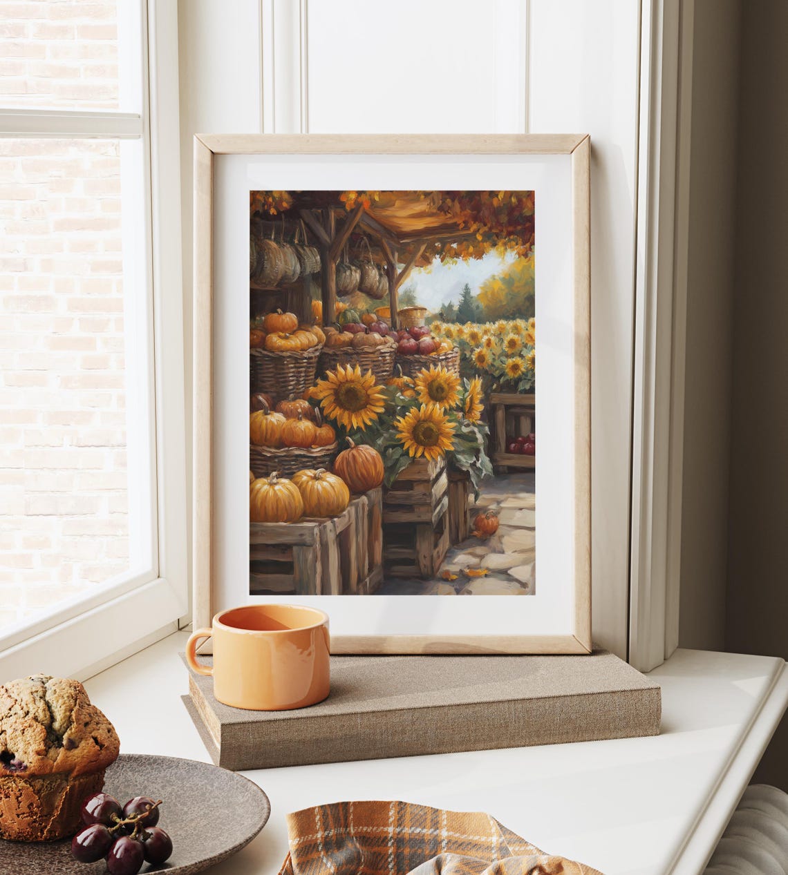 Fall Farmers Market With Pumpkins And Sunflowers Harvest Poster - Image 6