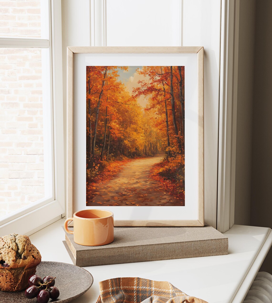 Autumn Forest Path Fallen Leaves Cozy Fall Decor Forest Scene Art Poster - Image 6