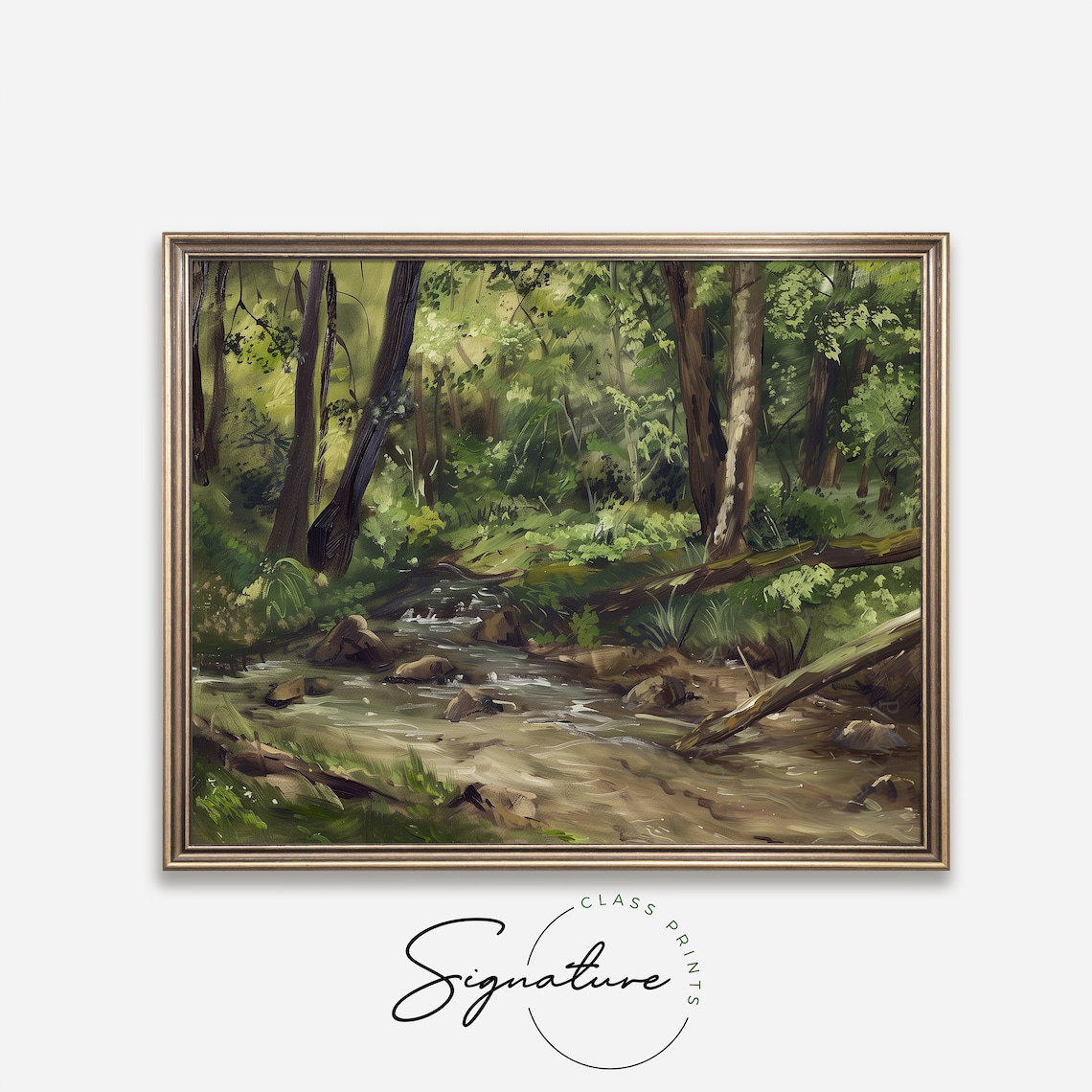 Forest Stream Art Print, Rustic Woodland Scene - Image 4