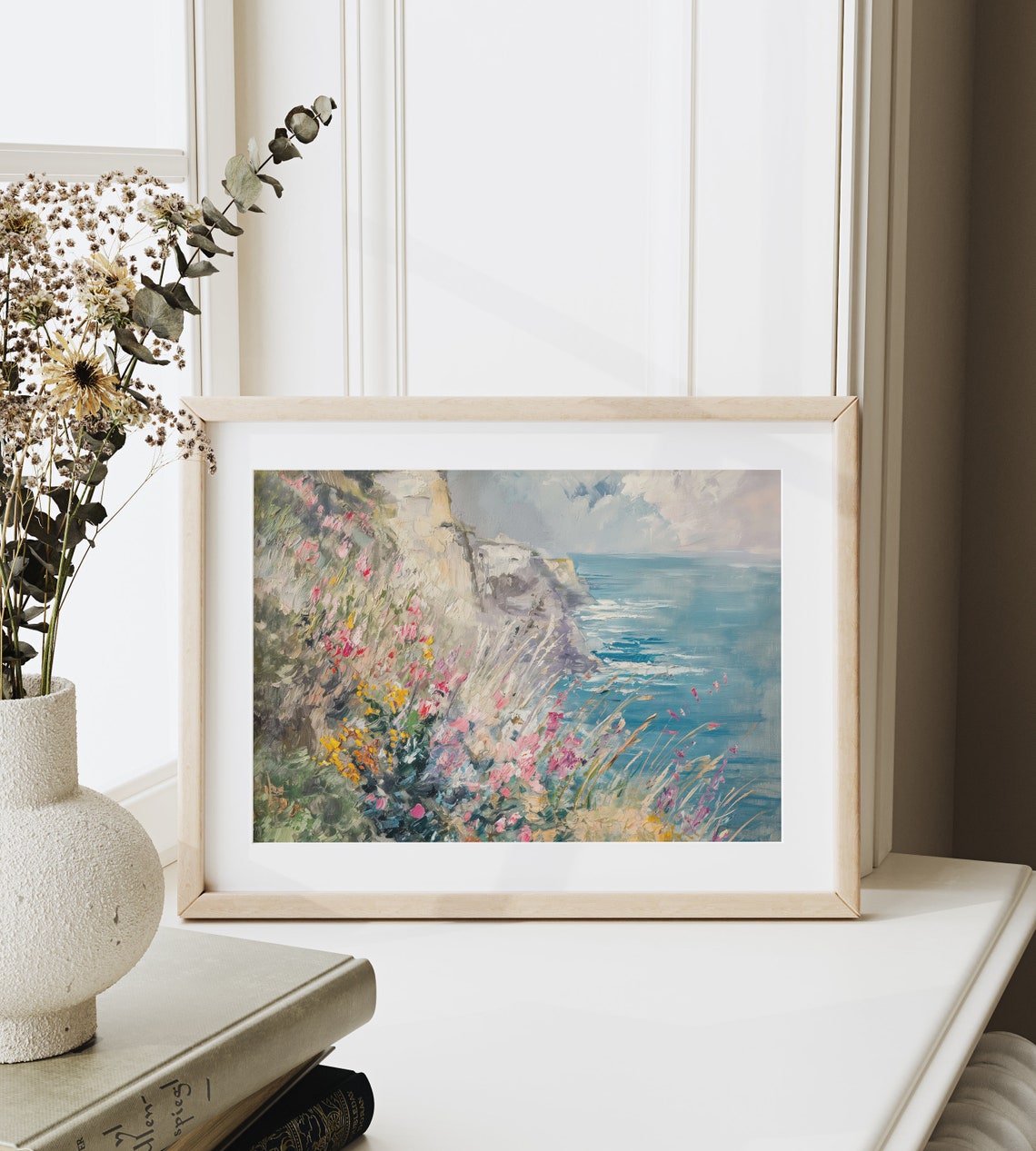Monet Cliff Walk At Pourville Coastal Wildflower Scene Art Poster - Image 6
