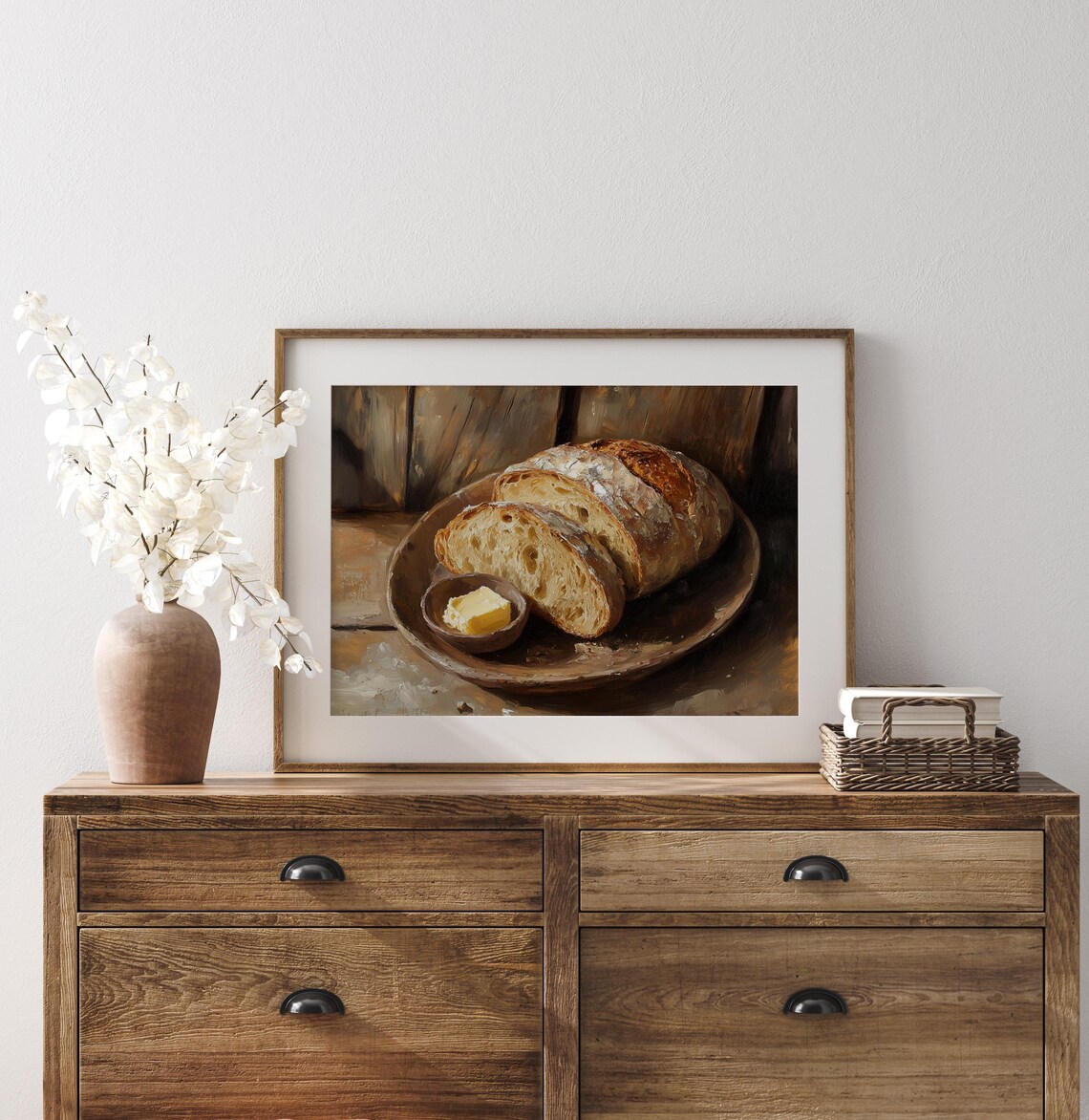 Rustic Bread And Butter Plate, Cottagecore Kitchen Art - Image 4