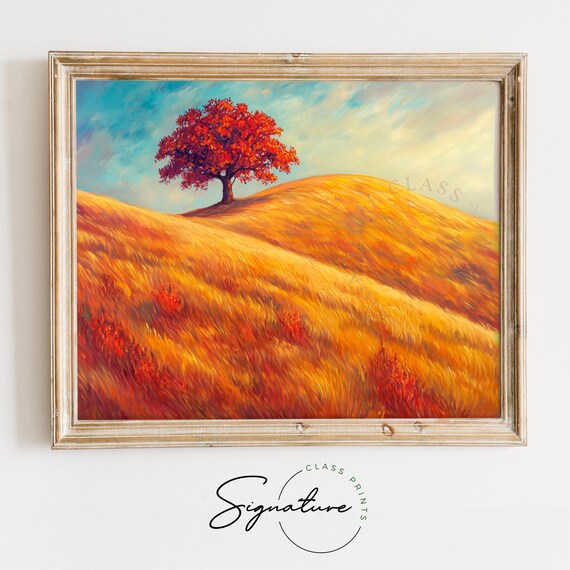 Pumpkin Patch With Red Barn Rustic Fall Farm Landscape Poster