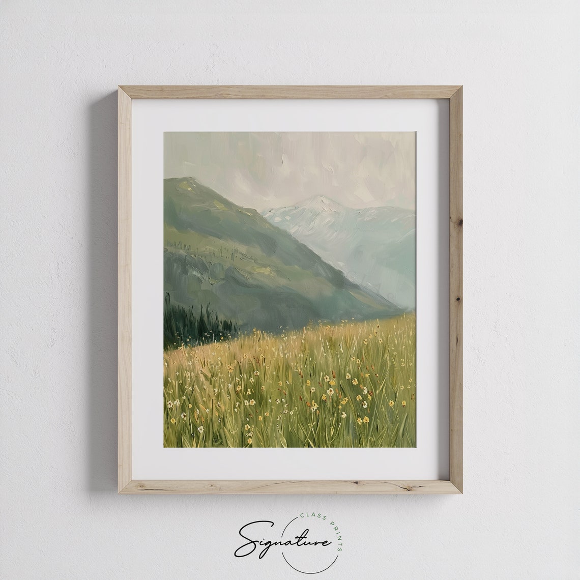 Mountain Wildflower Meadow with Green Hills Summer Landscape Poster - Image 3