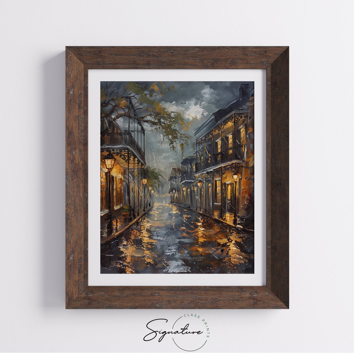 Rainy New Orleans Street Art Print, French Quarter Scene - Image 4