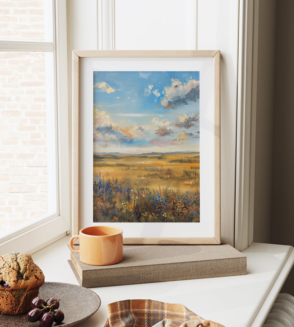 Colorful Wildflower Prairie Under Bright Blue Summer Sky Poster - Image 6