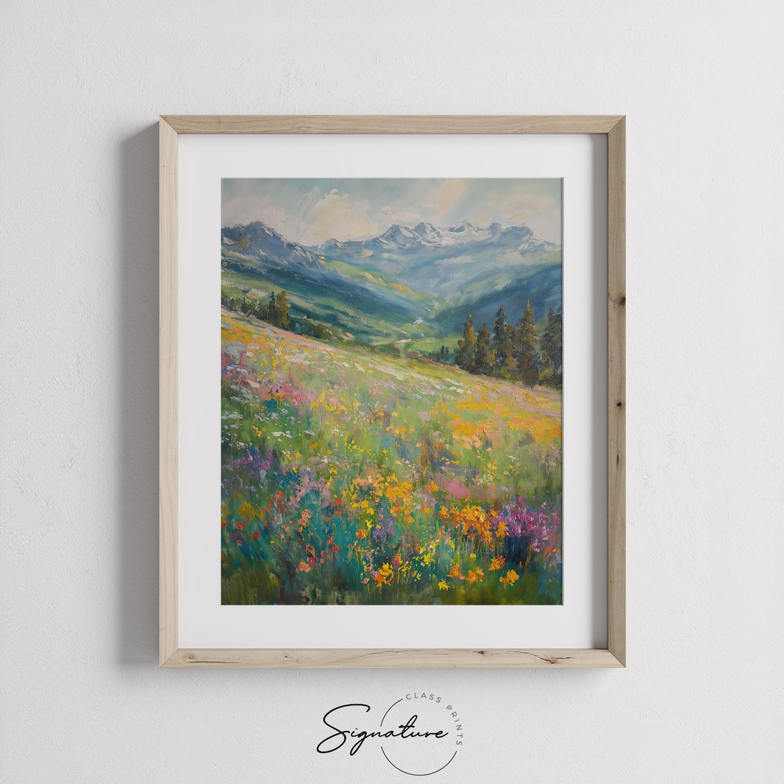 Springtime Wildflower Hillside Sweeping Up To Mountain Vista Poster - Image 3
