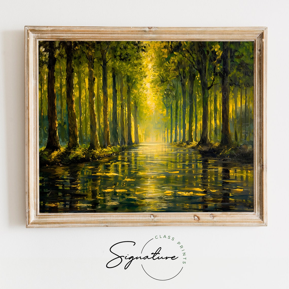 River Epte Poplars Golden Water Reflections Impressionist Poster