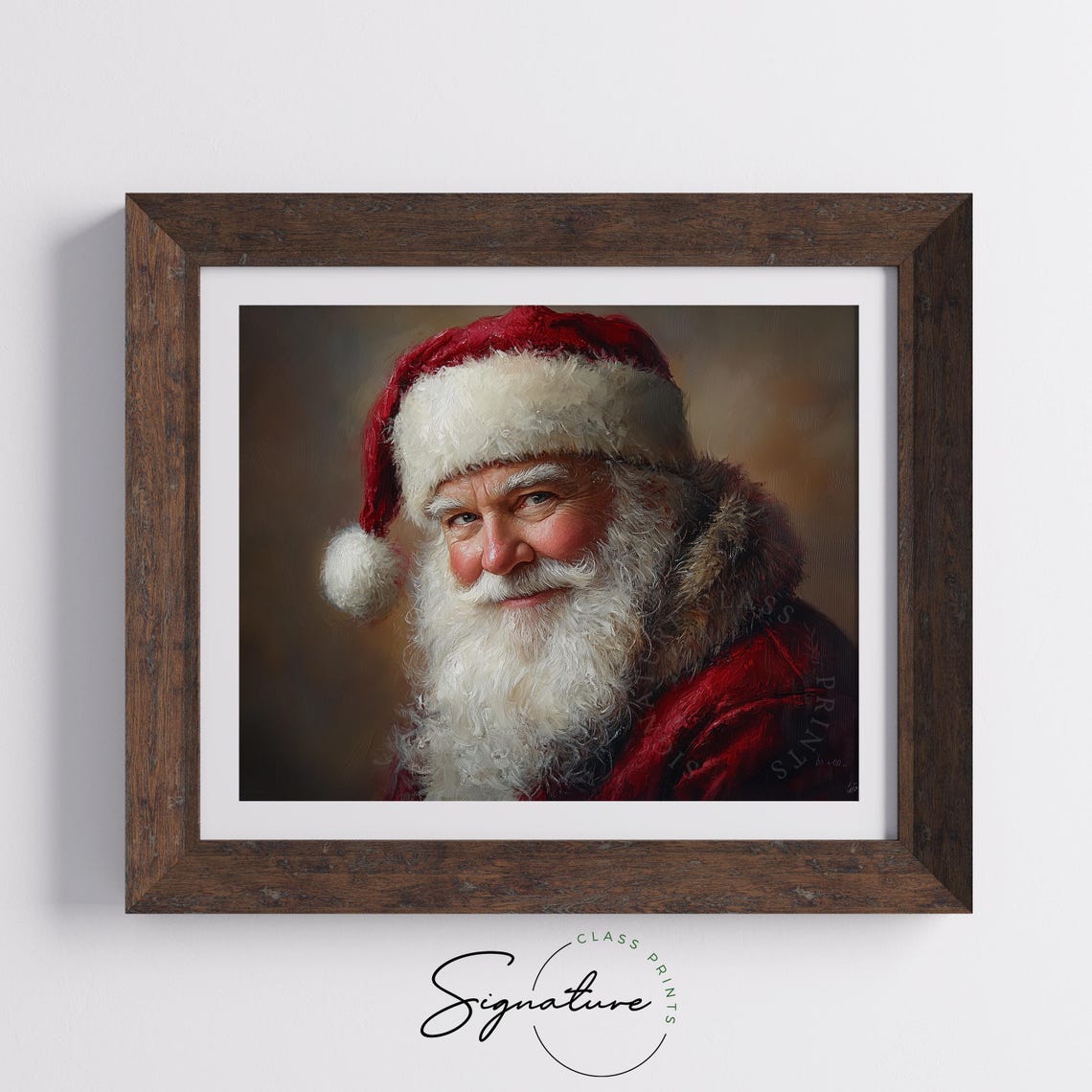 Smiling Santa Claus Close Up Portrait In Warm Golden Light Poster - Image 5