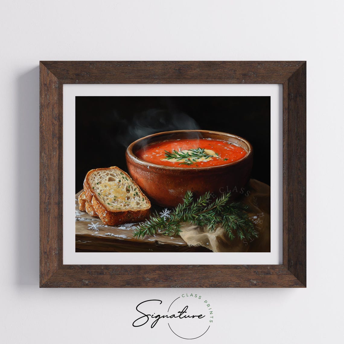 Steaming Tomato Soup Bowl With Rustic Bread Winter Kitchen Poster - Image 5