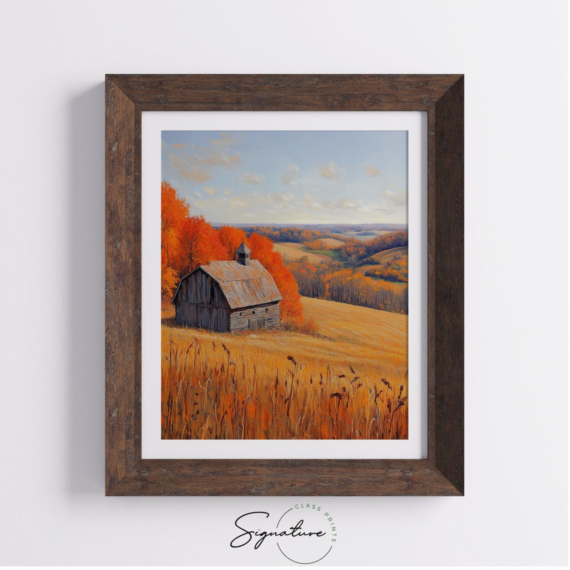 Weathered Gray Barn On Golden Hill Overlooking Autumn Valley Poster - Image 4