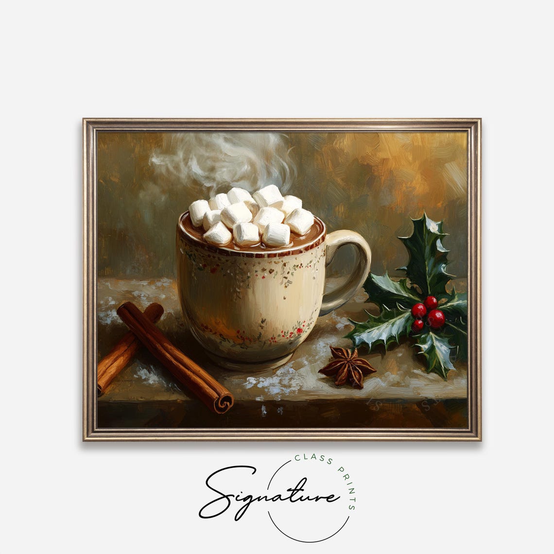 Steaming Hot Cocoa With Marshmallows Cinnamon And Star Anise Wall Art - Image 4