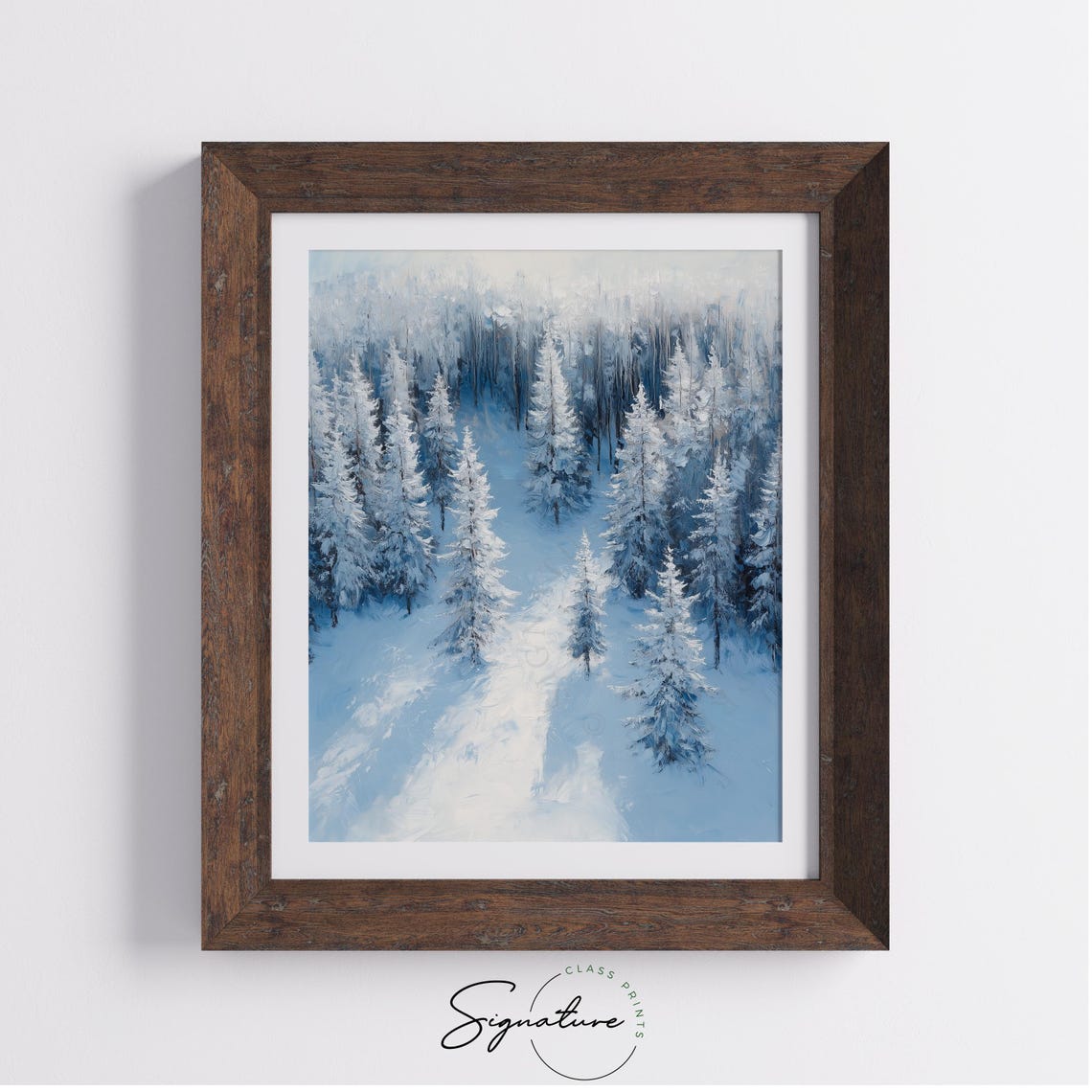 Frosted Blue Cedar Forest From Above Winter Aerial View Poster - Image 3