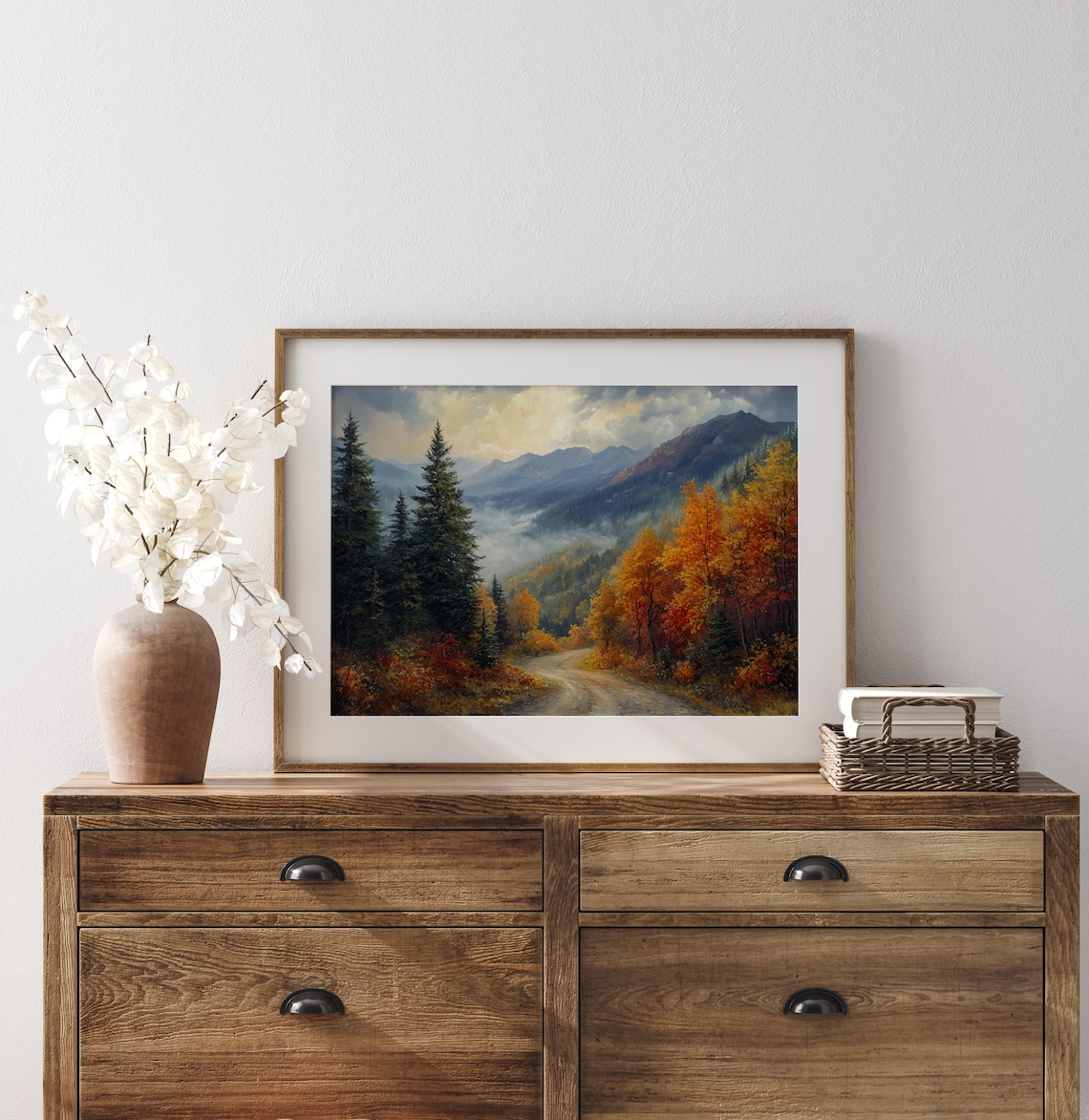 Moody Autumn Mountain Path Vintage Fall Landscape - Image 3