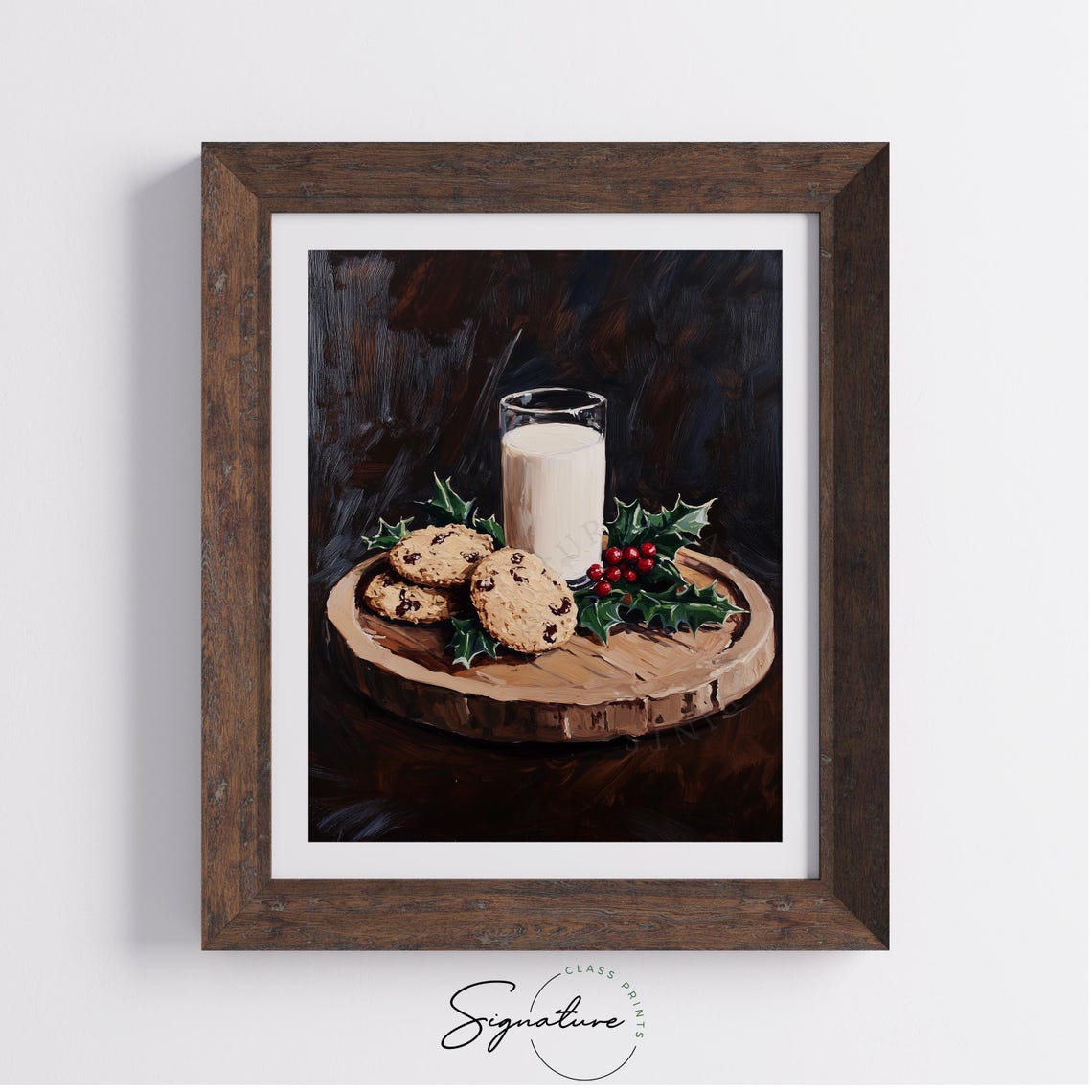 Milk And Cookies For Santa On Wooden Board Holiday Painting Poster - Image 4