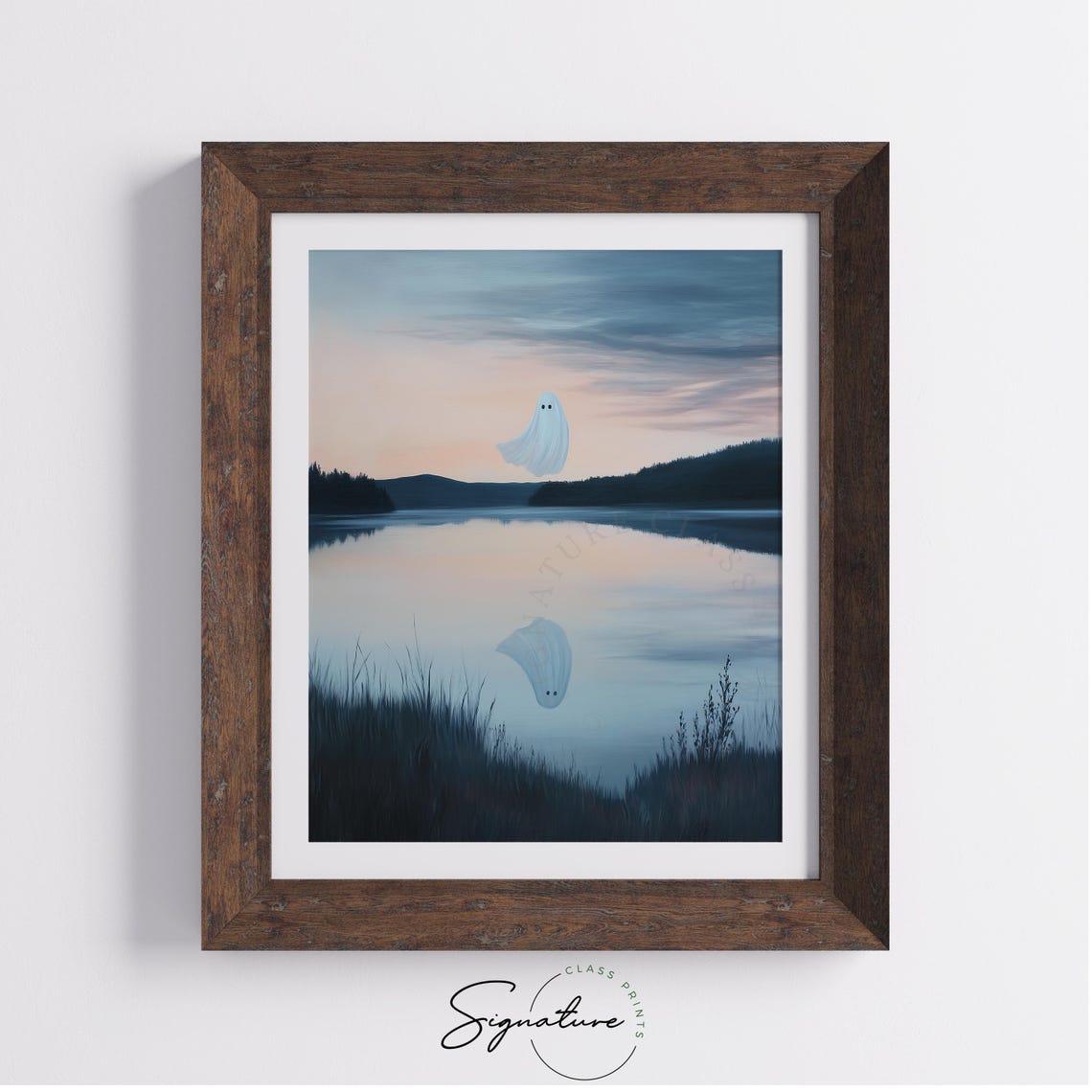 Ghost Reflected in a Misty Lake Beneath a Blushing Twilight Sky Poster - Image 4