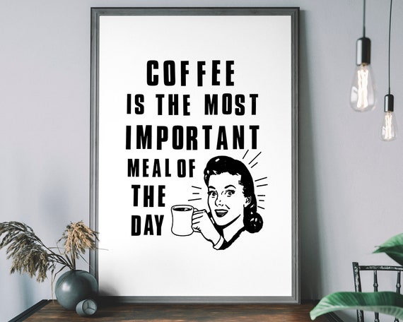 Vintage Coffee Poster Retro Art Print Barista Gift Kitchen Decor