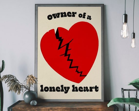 Owner Of A Lonely Heart Vintage Art Print Retro Poster Song Lyric Wall