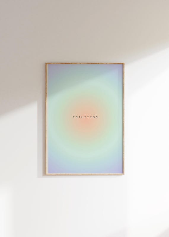 Aura Retro Gradient Poster Daily Affirmations Print Mental Health Yoga Gift Indie Room Decor Colorful Wall Art Y2k